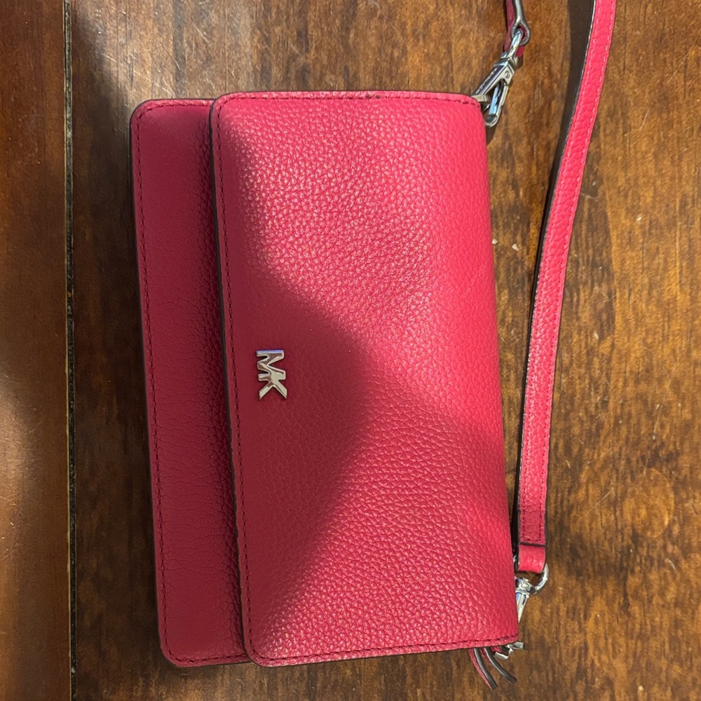 Michael Kors Cherry Leather Wristlet